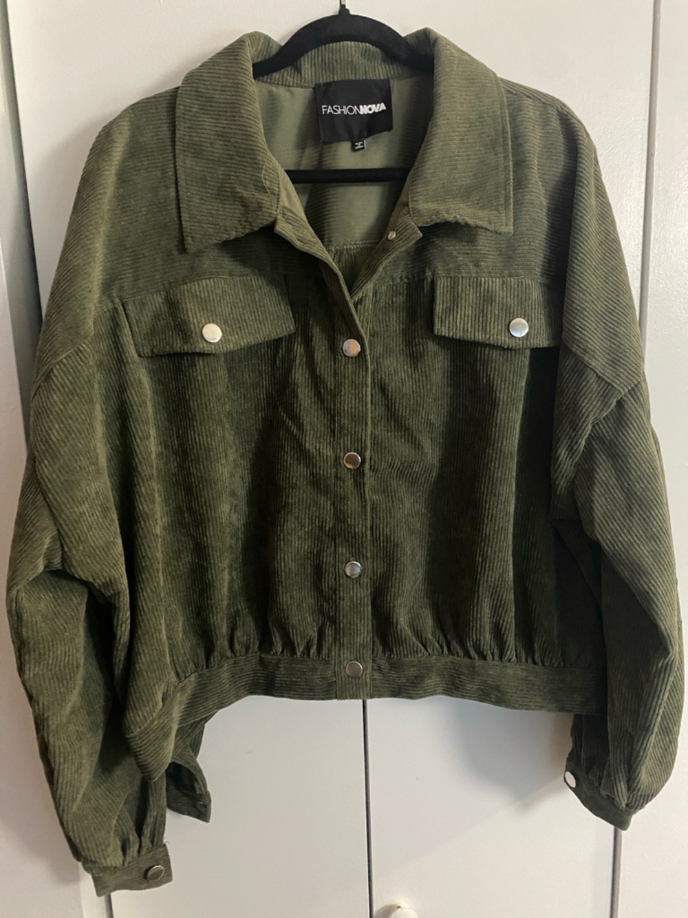 Fashion Nova Road Tripping Corduroy Jacket - Olive